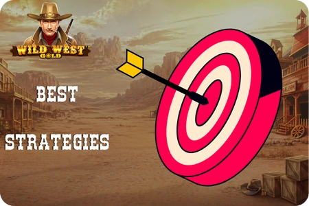 Wild West Gold Best Strategies with a cowboy, game logo, and arrow hitting a target in a desert town